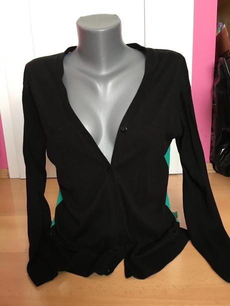 Čierno-zelený svetrík h&m, h&m,s