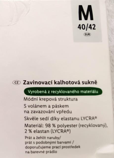 Zavinovacia nohavicová sukňa, esmara,m