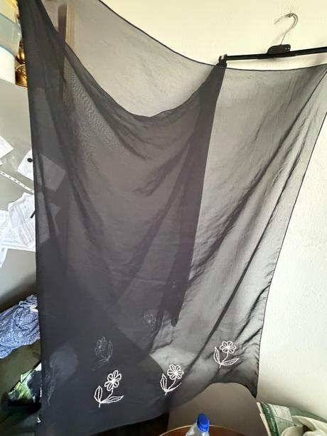 Zara pled sarong pareo na plaz cierne vysivane s b, zara