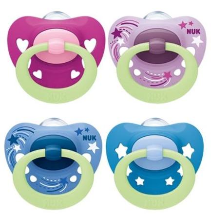 Nuk silikónový cumlík signature night hviezdy, 2ks, nuk