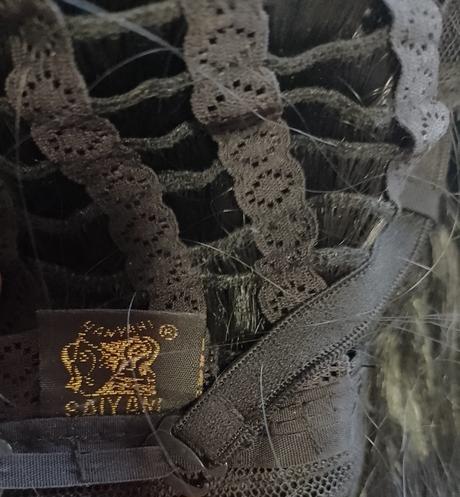 Čierna dlhá parochňa, cca 95 cm, salyani, č. 12,