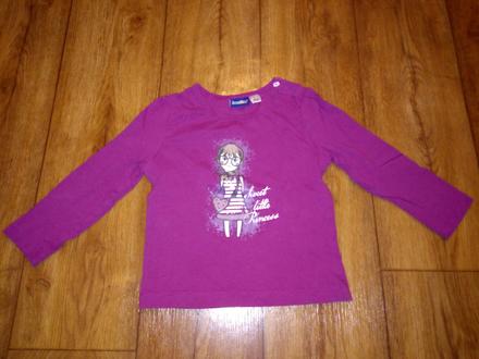 Bordove tricko s dievcatkom 86/92 ako nove, lupilu,92