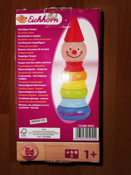 Drevená skladacia veža klaun, 