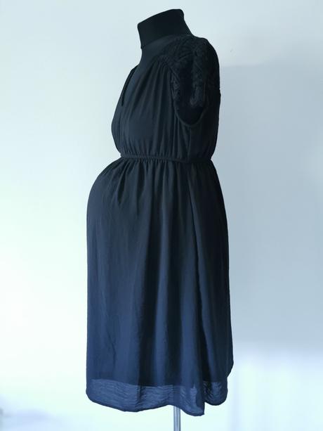 Tehotenské čierne šaty s čipkou h&m, h&m,m