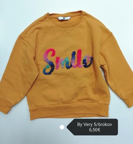 Mikina smile s 3d tutu nápisom, 116