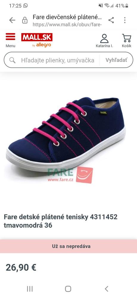 Fare barefoot tenisky 36, fare,36