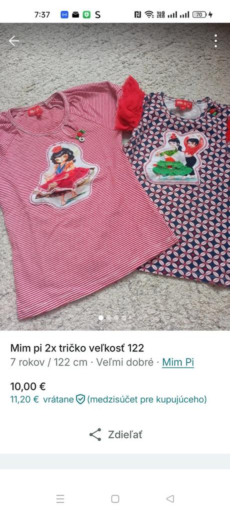 2x krásne tričká značkové, 122