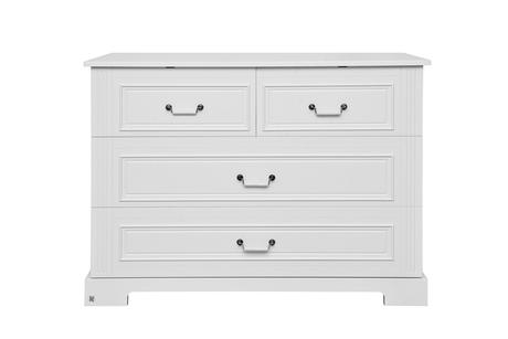 Komoda ines elegant white - 4 šuflíky,
