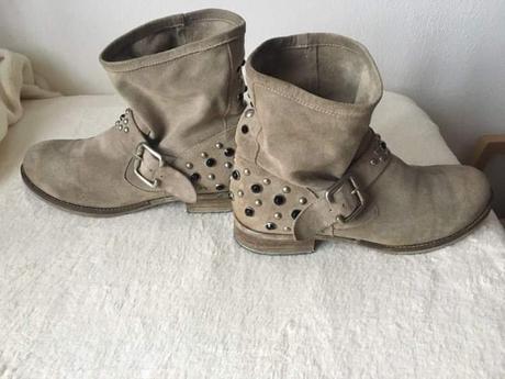 Štýlové kotníkové čižmičky z brúsenej kože, 38