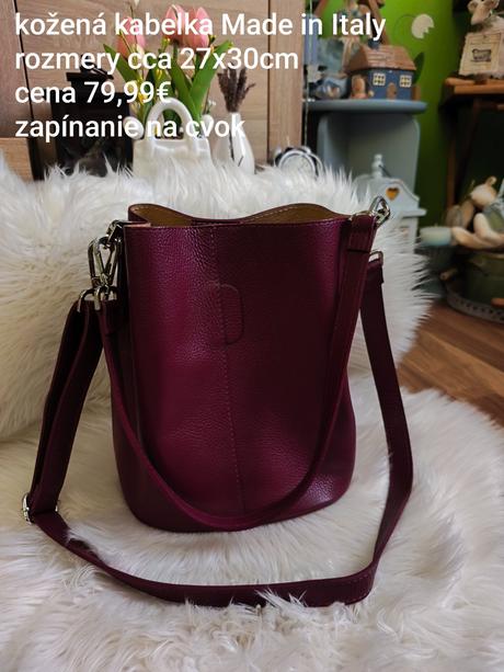 Dámska nadčasová kožená kabelka made in italy,