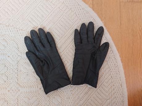 Čierne kožené rukavice veľ. 36, 36