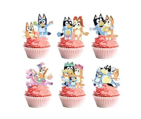 Tortový zápich bluey rodinka (24ks) - skladom, 