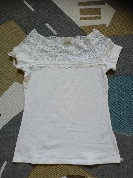 Tričko s čipkou hm, h&m,s