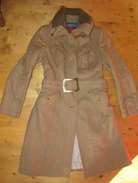 Štýlový dlhší vlnený kabát, 36