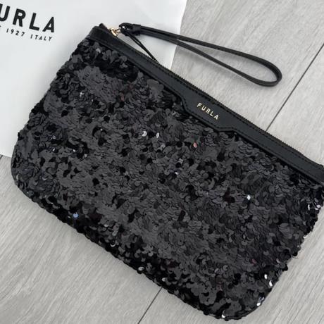 Furla clutch čierna, originál, doklad, furla