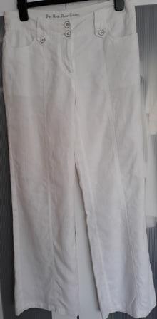 Biele letne platnove nohavice velkost m, m