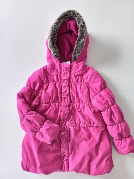 Trendy ružová zimná bunda, veľkosť 110 + gumičky, 110