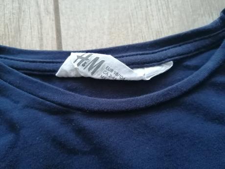 Tmavomodré tričká s dlhým rukávom, h&m,98