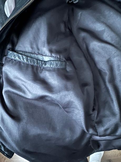 Vintage čierna kožená bunda, l