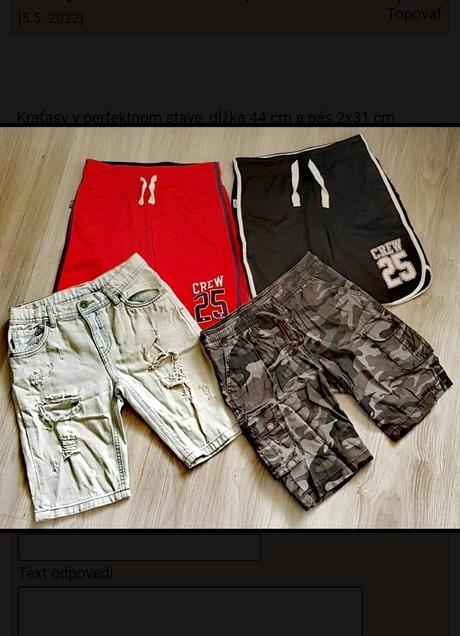 Kraťasy 140/146 - cena za všetky, 140