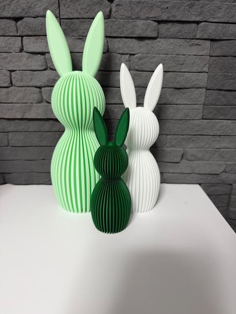 Rodinka zajkov v obľúbenej zelenobielej kombinacii, 