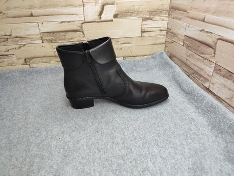 Rieker 37 - dámske kožené členkové čierne topánky, rieker,37