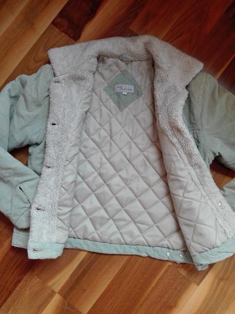 Trendy menčestrová bunda s kožušinkou, l