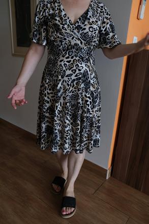 Úpletové šaty leopard, 40
