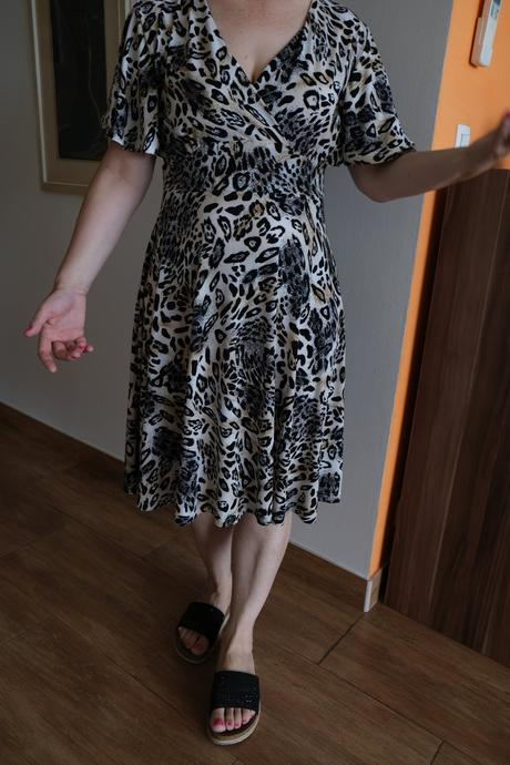 Úpletové šaty leopard, 40