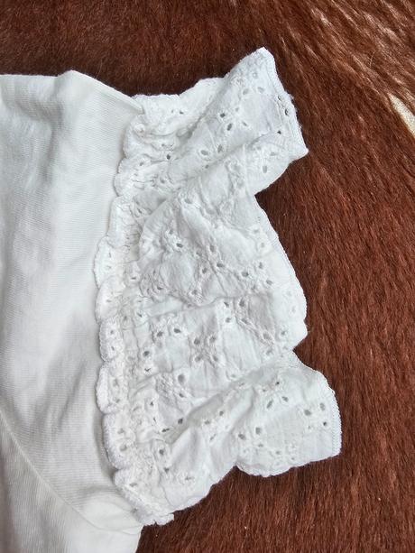 Biele tričko s madeirovymi rukavmi 158/164, f&f,158