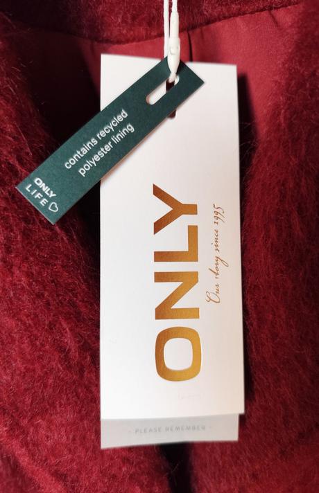 Bordový kabát, only,s