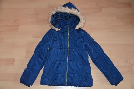 Bunda h&m super stav 140 kapucňa kožušinka, h&m,140