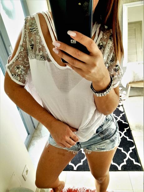 Tričko s flitrami a ozdobami-s/m, s