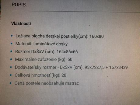 Postel florida, šírka (cm): 80,dĺžka (cm): 160