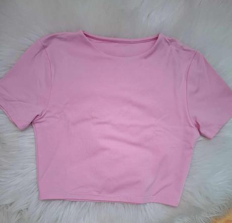 Ružové krátke tričko / crop top, amisu,xs