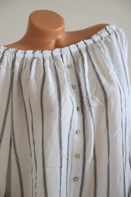 Bielo čierny viskózový top, xxl, xxl