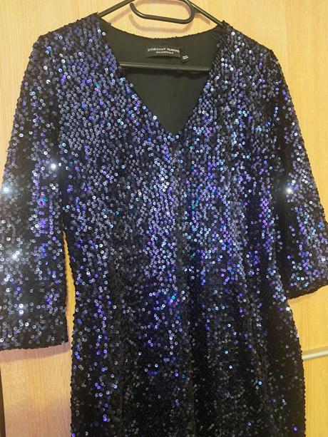 Modré flitrové šaty, dorothy perkins,m