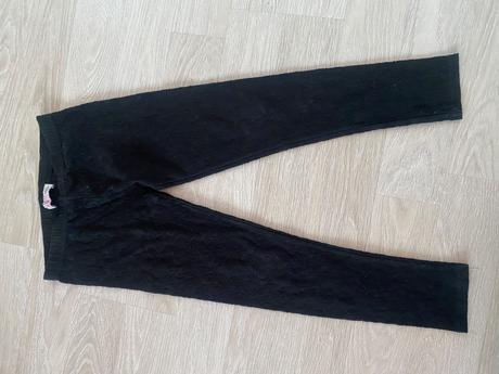 Dievčenské čierne legíny s potlačom, reserved,140