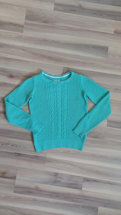 Dierkovaný sveter v mentolovej farbe, h&m,158