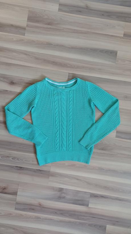 Dierkovaný sveter v mentolovej farbe, h&m,158