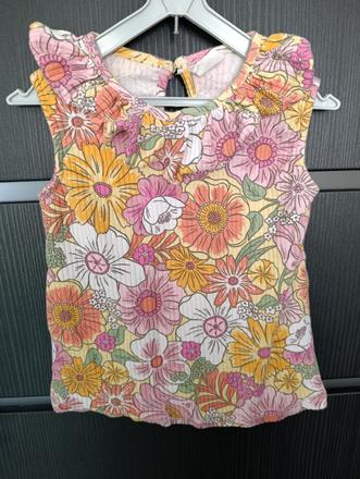 Tričko s volánikom kvety 86, h&m,86