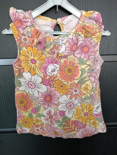 Tričko s volánikom kvety 86, h&m,86