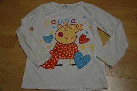 Tricko dlhy rukav peppa pig biele, 122