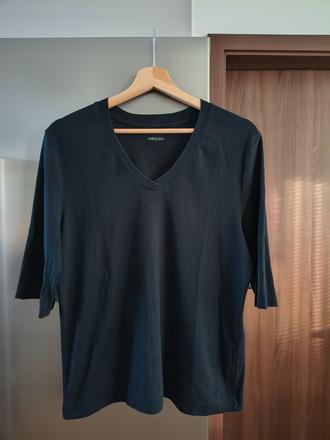 Marc cain kvalitný bavlnený top s 3/4 rukávom xl, xl
