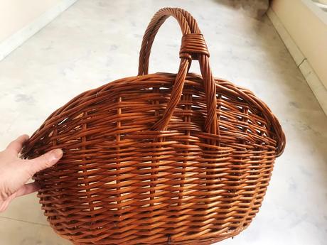 Veľký prútený kôš na drevo/ ku krbu, 