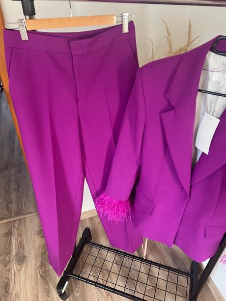 Zara viralny sakovy komplet s perím, zara,s