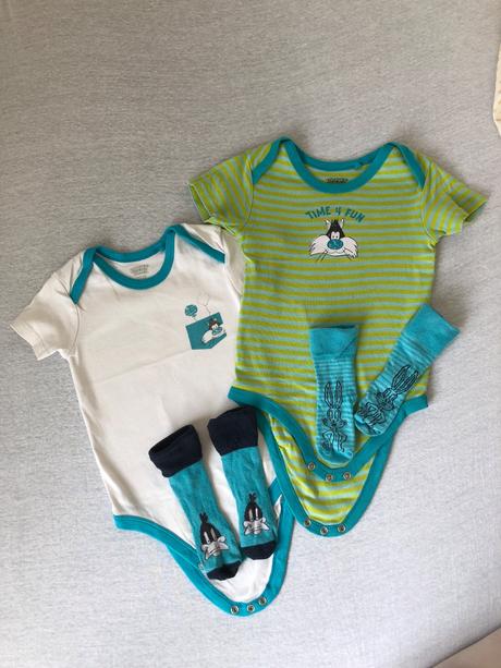 Súprava body a ponožky, fox & bunny,86