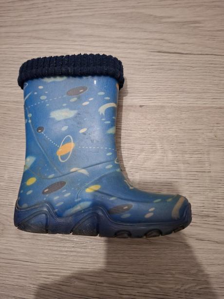 Modré gumové čižmy s vložkou, demar,26