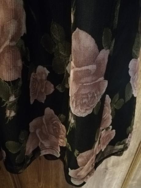 Šaty s ružami, denim,s