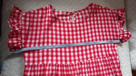 Kockovane oversized saty volanove, m